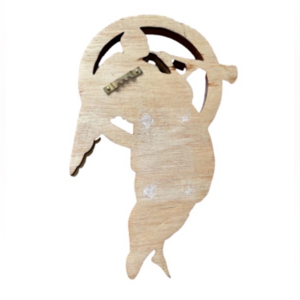 Vintage Intarsia Angel Wood Sculpture Mosaic Musician Figurine Wall Hanging 9.5” - Picture 2 of 5